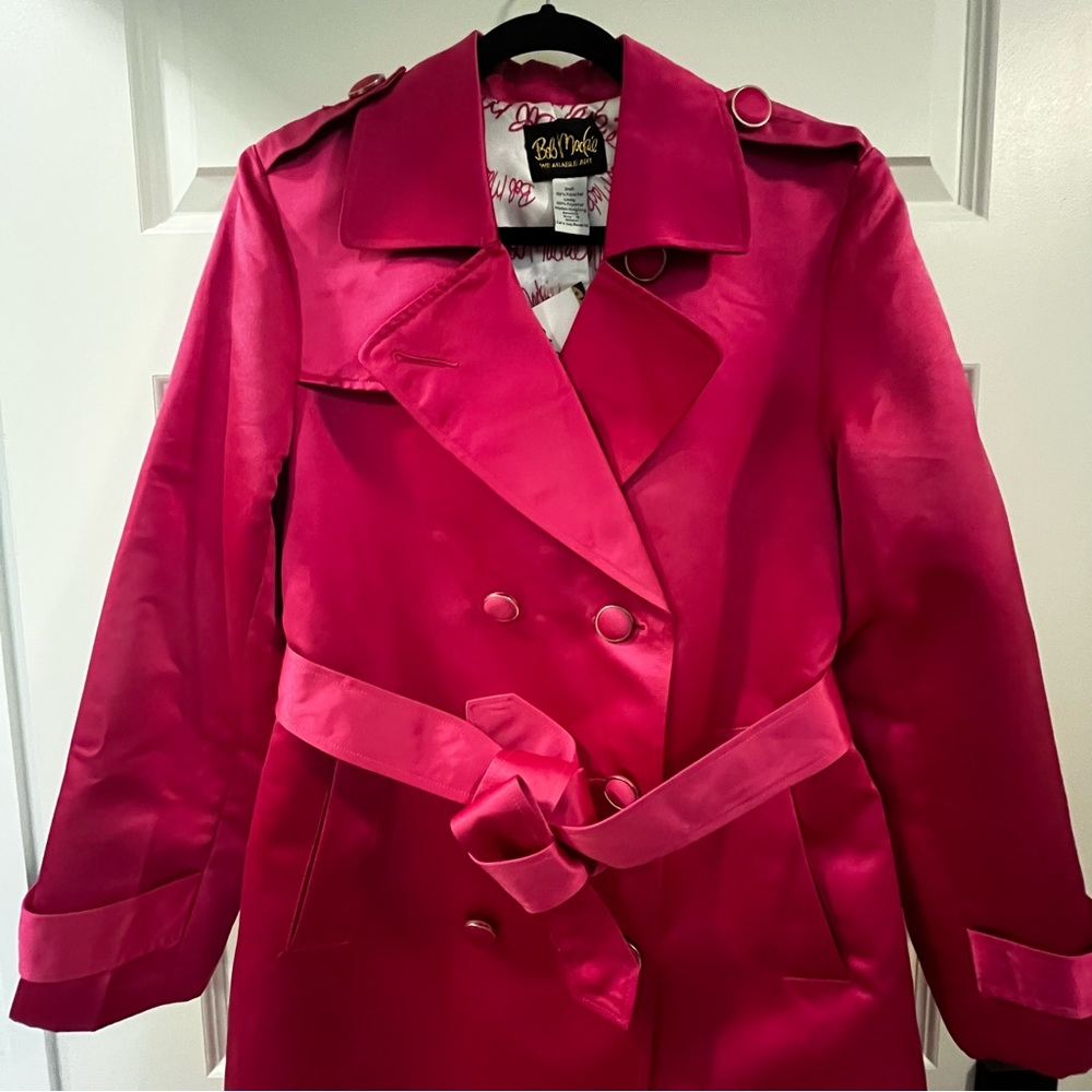 BNWT Bob Mackie Pink Trench Coat